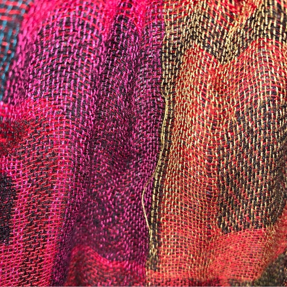 🆕 Fall Gorpcore Granolacore Cozy Scarf Colorful Knit Neck Wrap Fringe Earthtone - Picture 3 of 8